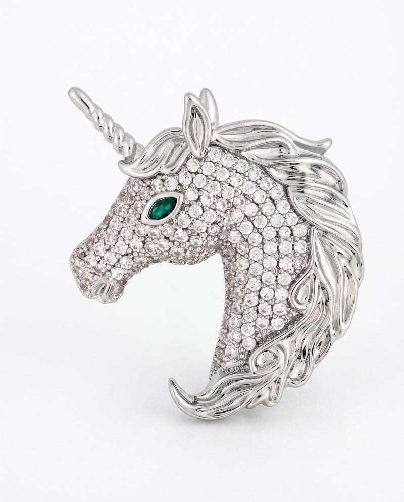 Women's Crystal Unicorn Brooch