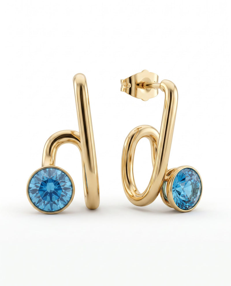 Women's Blue Crystal Drop Earrings