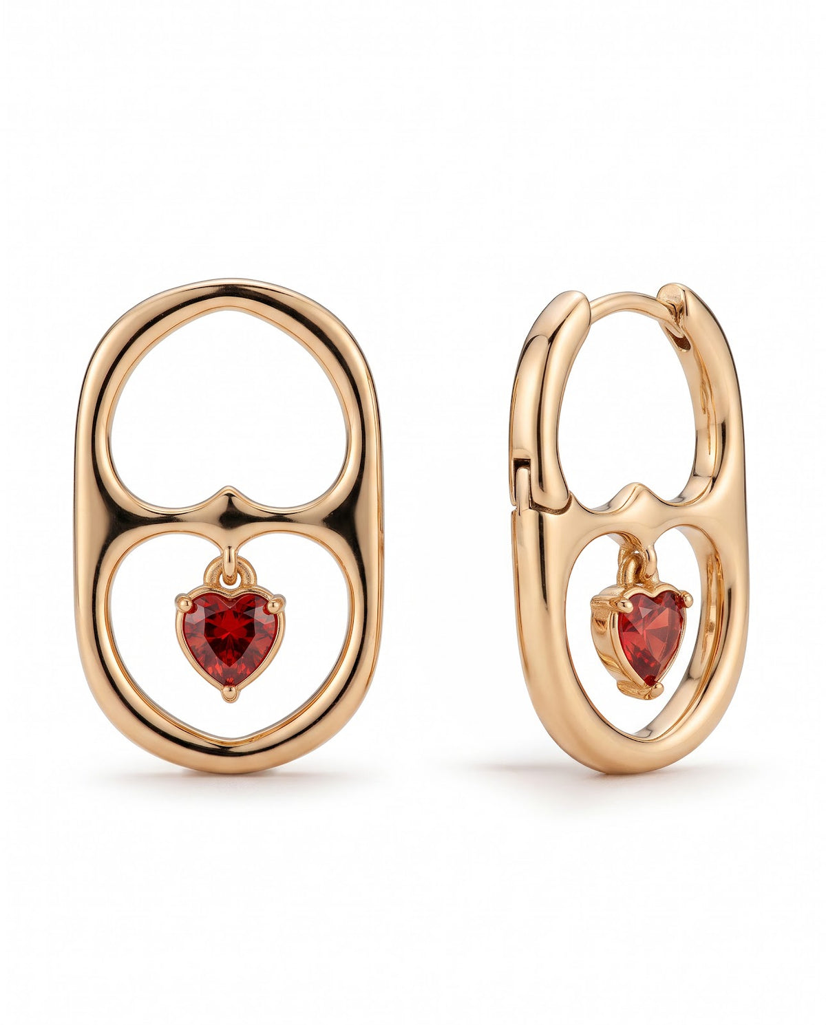Women's Heart Hoop Earrings