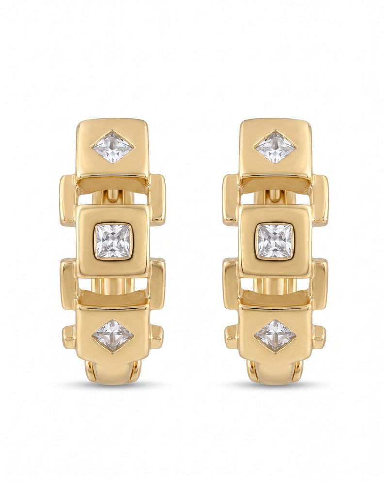 Women's Geometric Huggie Earrings