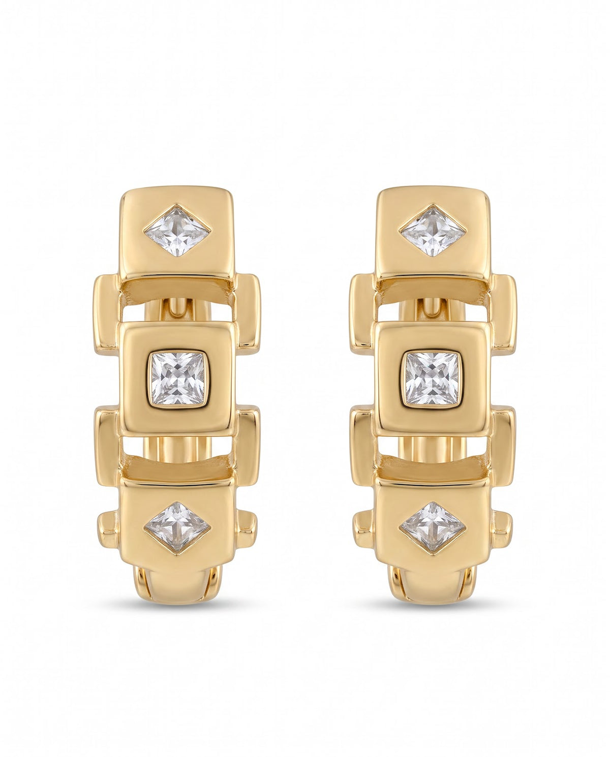 Women's Geometric Huggie Earrings