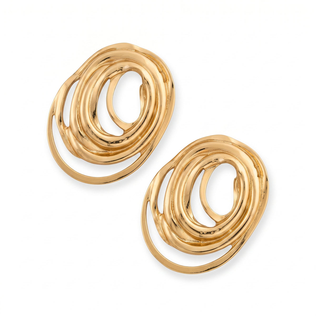 Interlocking Organic Oval Studs