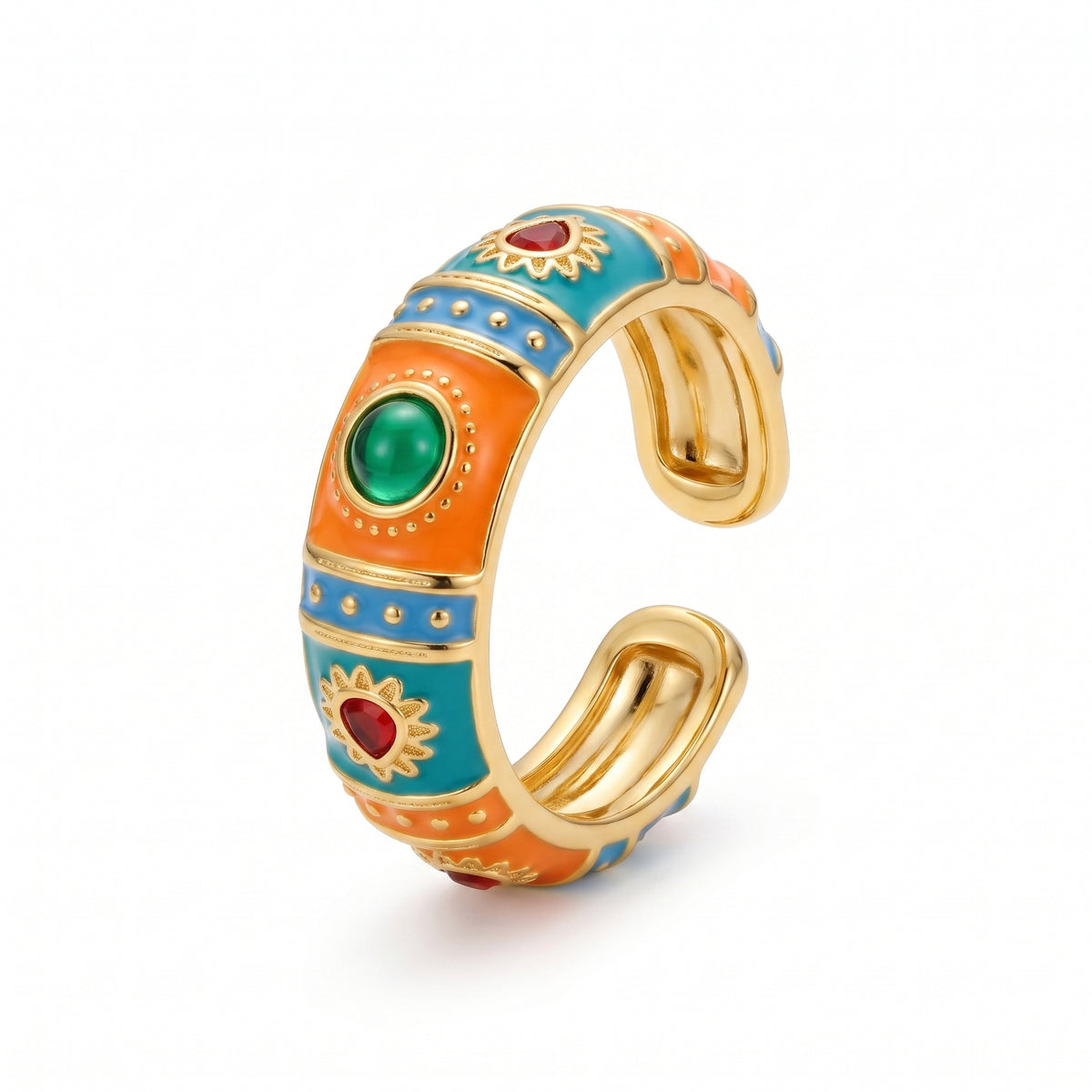 Colourful Floral Enamel Ring – A