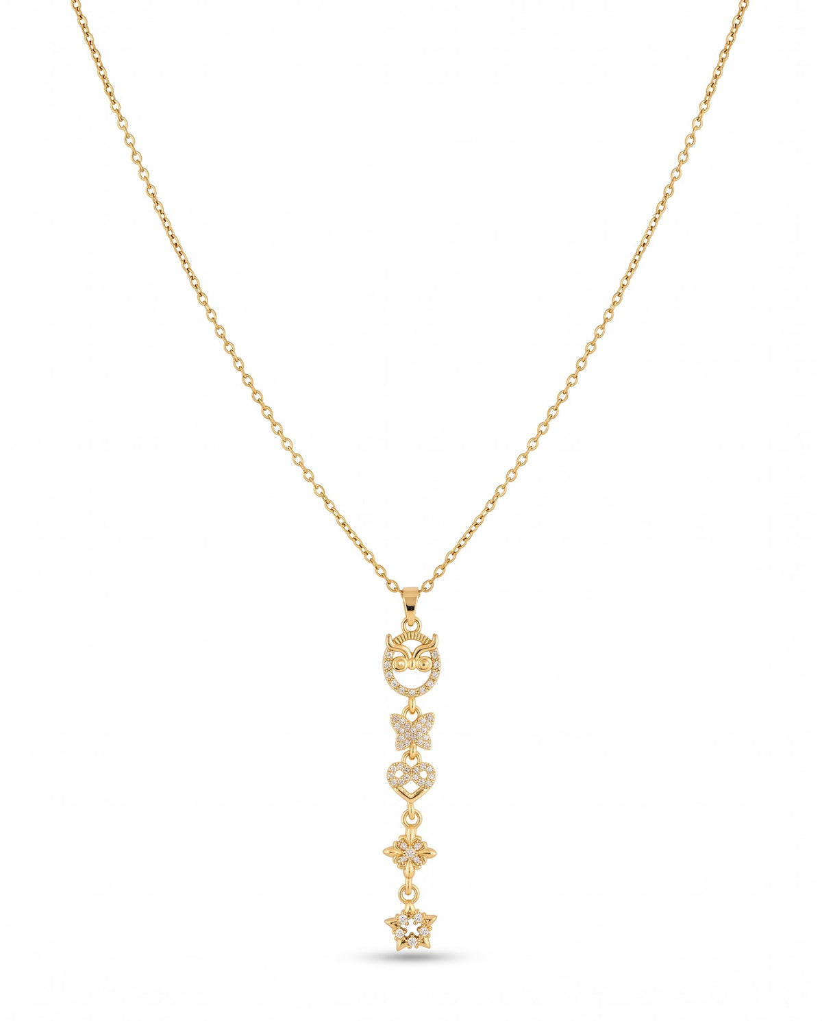 Women's Crystal Bar Pendant Chain