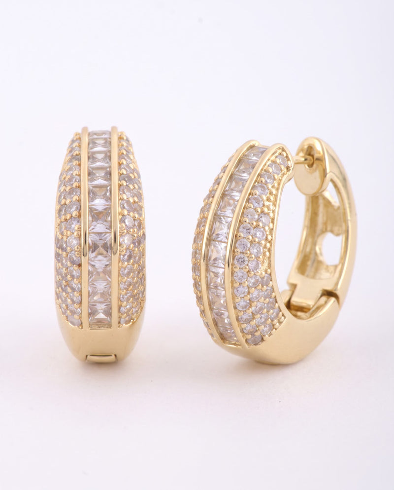 Women's Pavé Huggie Earrings