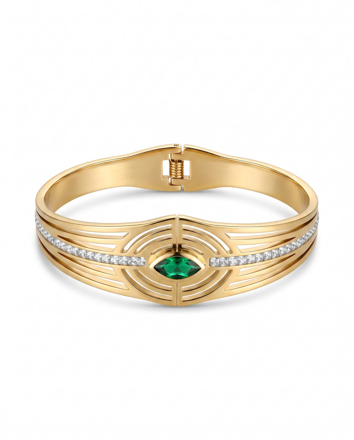 Women's Emerald Engraved Kada