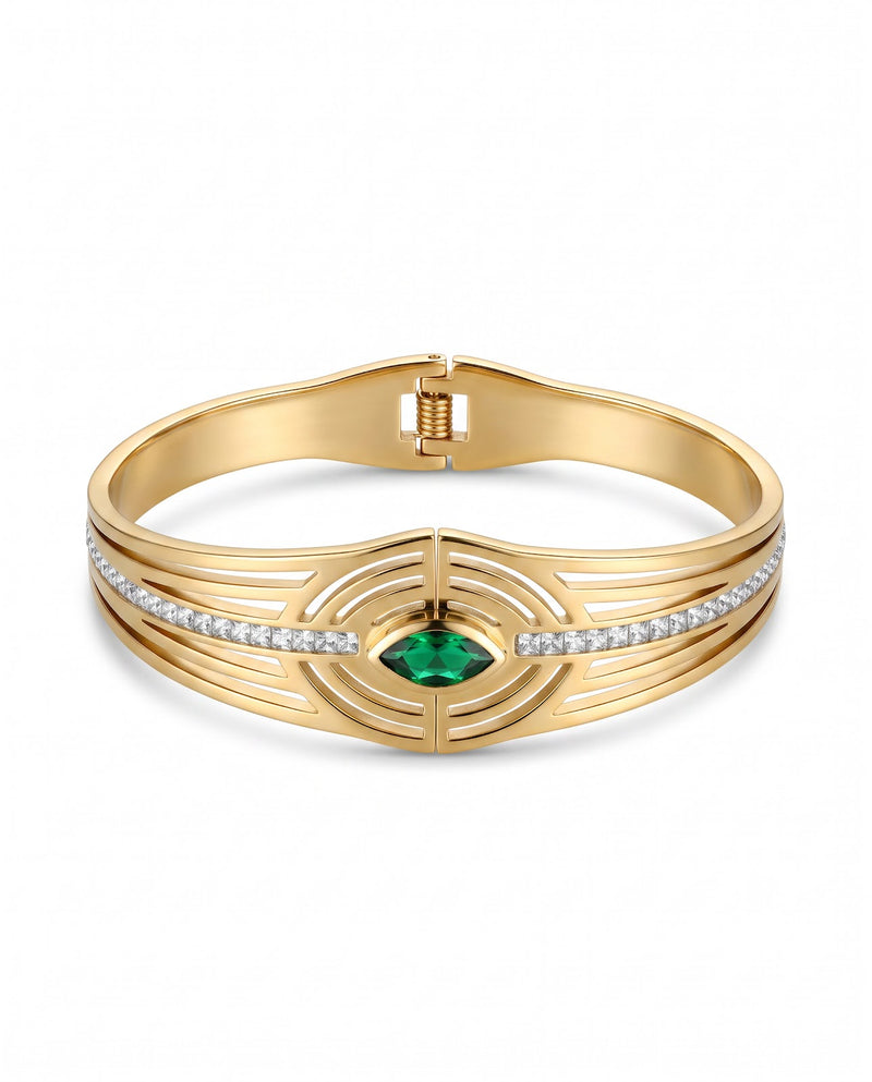 Women's Emerald Engraved Kada