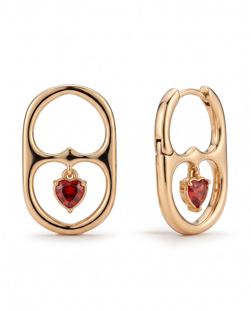 Women's Heart Hoop Earrings
