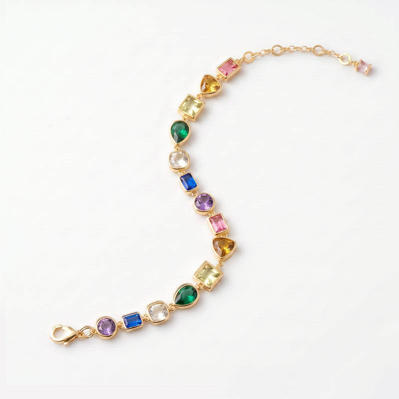 Multicolour Gemstone Tennis Bracelet