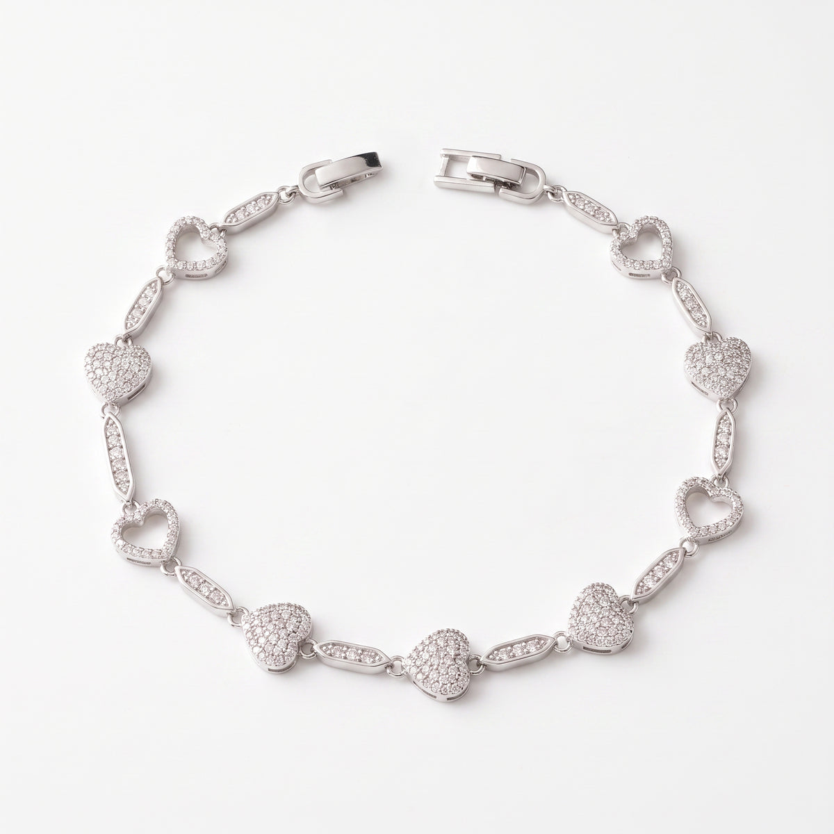 Silver Heart Link Bracelet