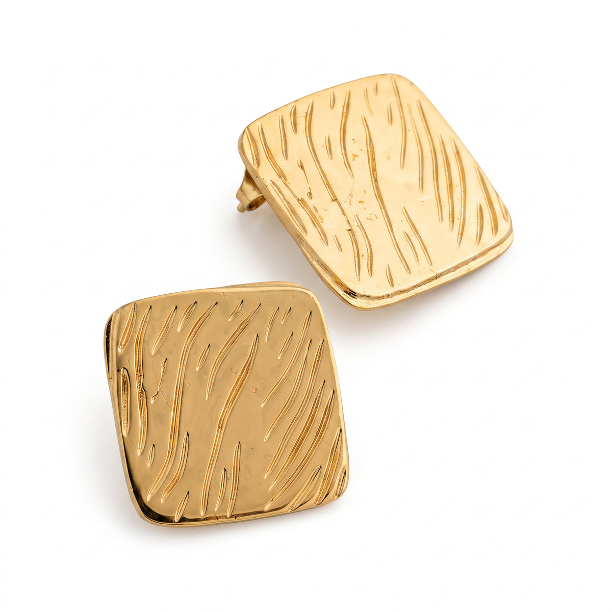 Textured Square Stud Earrings
