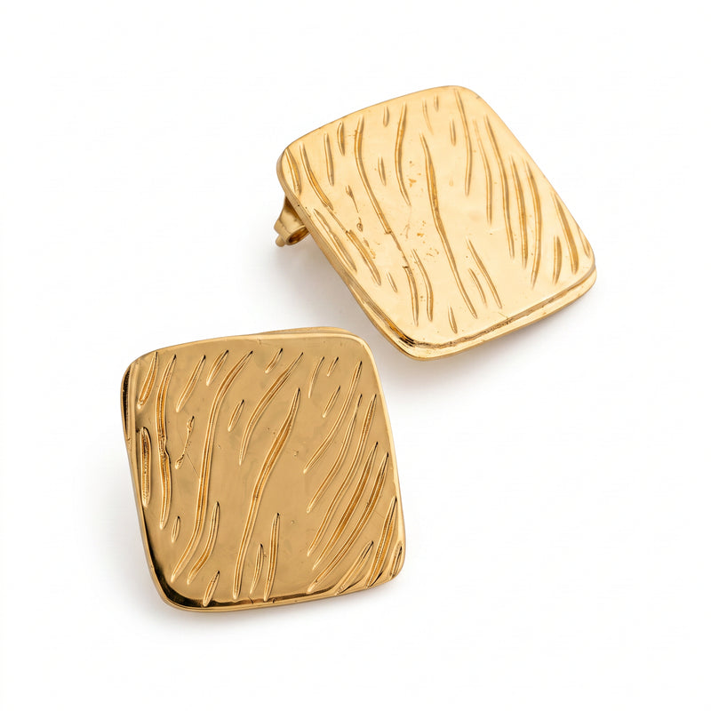 Textured Square Stud Earrings