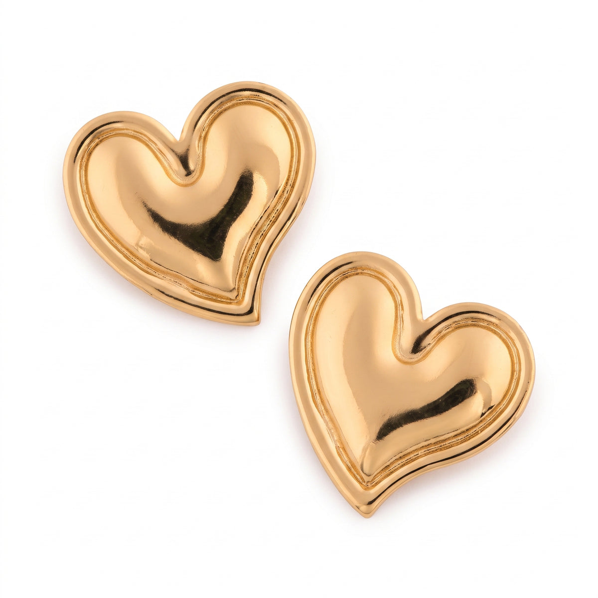 Polished Heart Stud Earrings