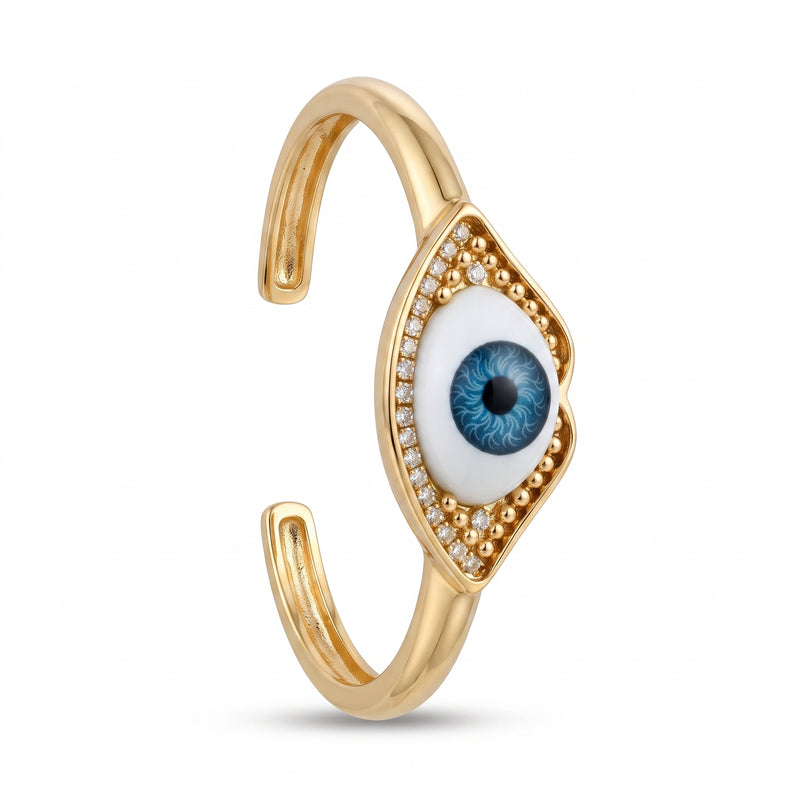 Evil Eye Crystal Cuff