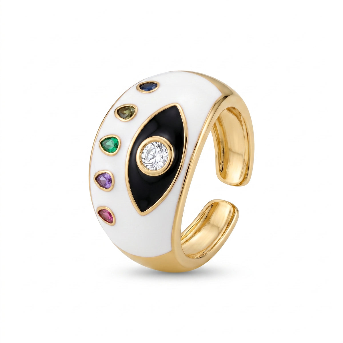 Colourful Evil Eye Statement Ring